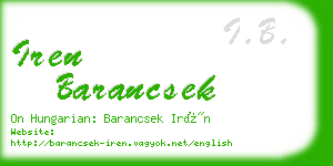 iren barancsek business card